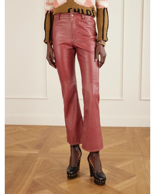 Chloé Leather Flared Pants