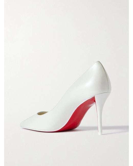 Christian Louboutin White Miss Z 80 Leather Pumps