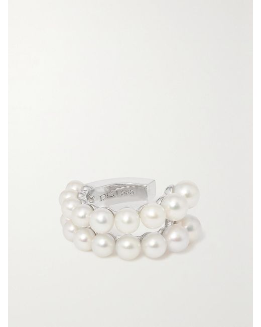 Diane Kordas Natural Ear Cuff Aus 14 Karat Weißgold Mit Perlen