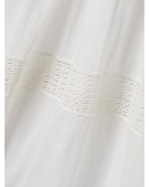 Ulla Johnson White Thalia Maxikleid Aus Baumwoll-Voile Mit Häkeleinsätzen