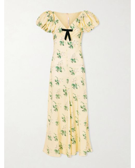 Rodarte Metallic Floral-Print Silk Gown