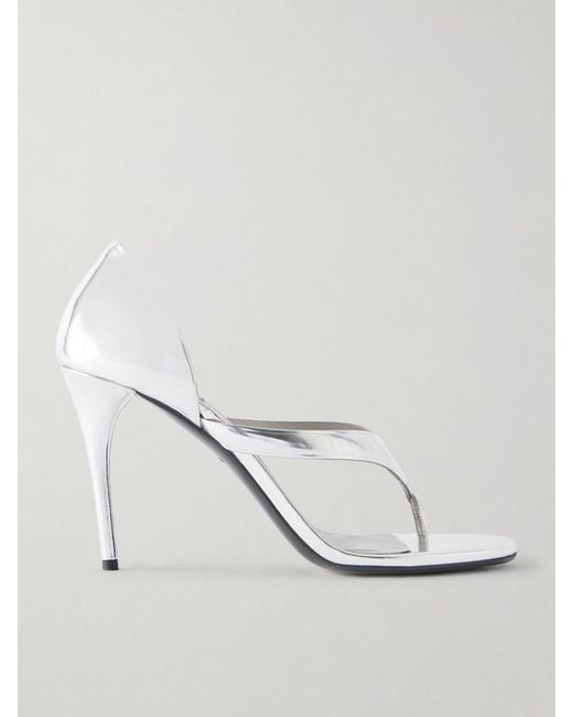 Alaïa White Infradito 90 Leather Sandals