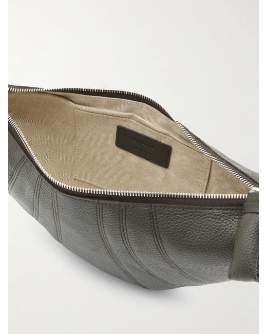Lemaire White Croissant Small Paneled Textured-Leather Shoulder Bag