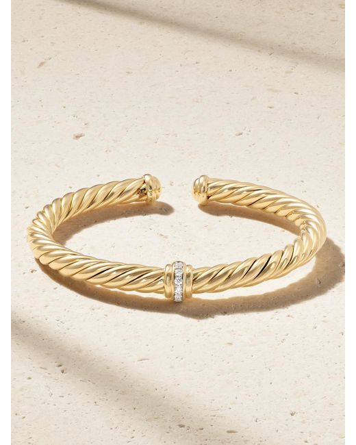 David Yurman Natural Cablespira Flex 18-Karat Diamond Cuff
