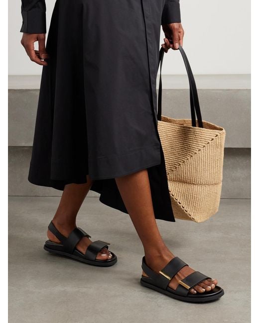 Tod's Black Embellished Leather Sandals