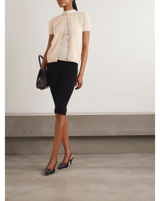 The Elder Statesman Natural Cashmere And Silk-Blend Bouclé Cardigan