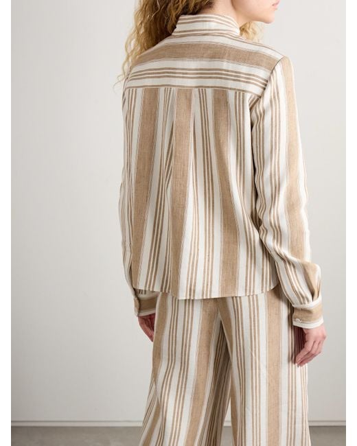 Twp Natural New Carter Hemd Aus Gestreiftem Hanf