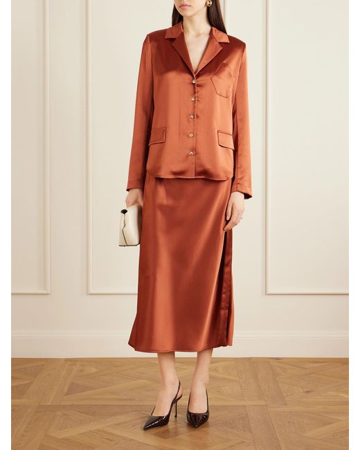 Violante Nessi Orange Joli Satin Blouse