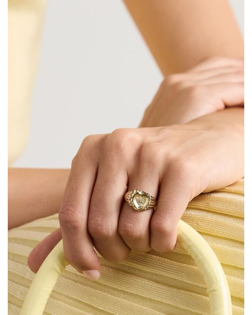 Pascale Monvoisin Natural Chiara 9-Karat Diamond Signet Ring