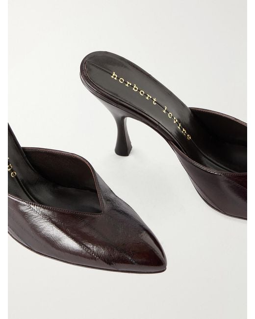 Herbert Levine Brown Sitting Pretty 95 Textured-Leather Pumps