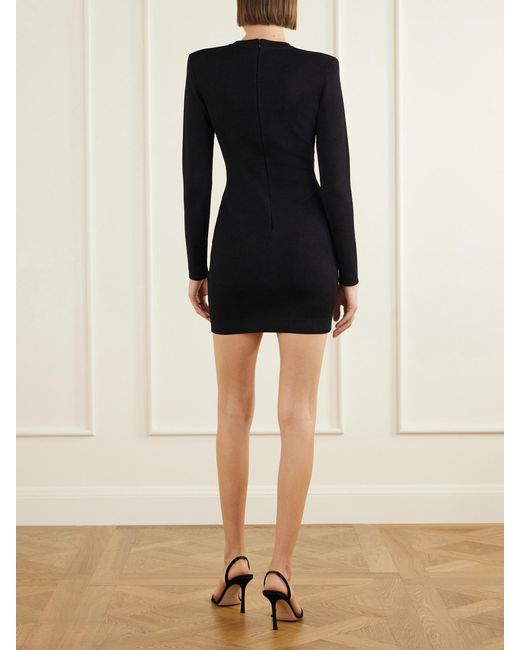 Balmain Black Knitted Mini Dress