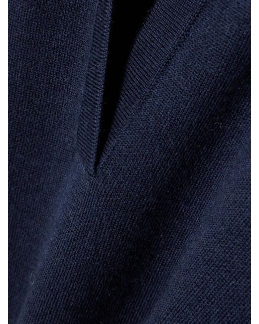 Gabriela Hearst Blue Bradley Wool, Silk And Cashmere-Blend Midi Dress