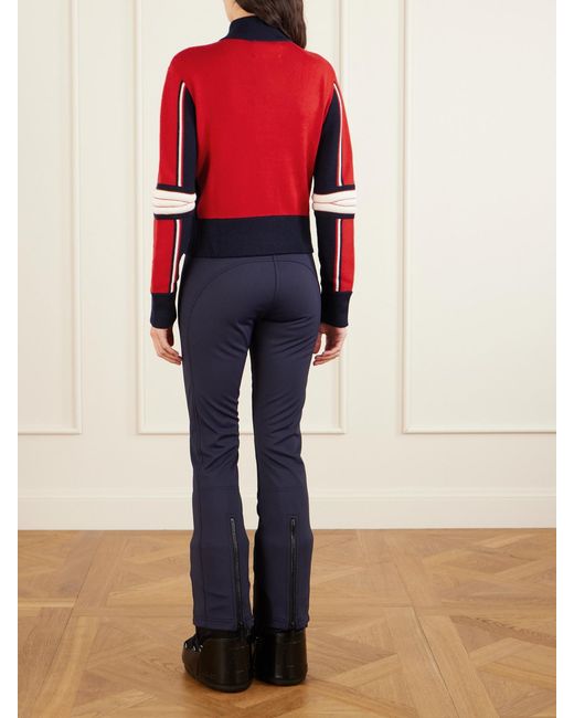 Perfect Moment Red Merino Wool Cardigan