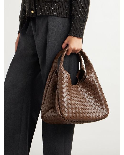 Bottega Veneta Brown Campana Intrecciato Leather Shoulder Bag