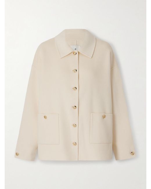 Anine Bing Natural Luca Jacke Aus Einer Woll-Kaschmirmischung