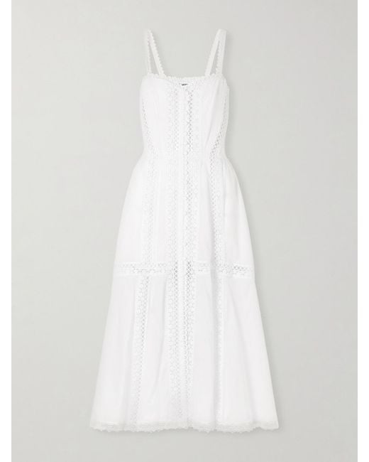 Charo Ruiz White Dafelle Cotton-Blend Maxi Dress