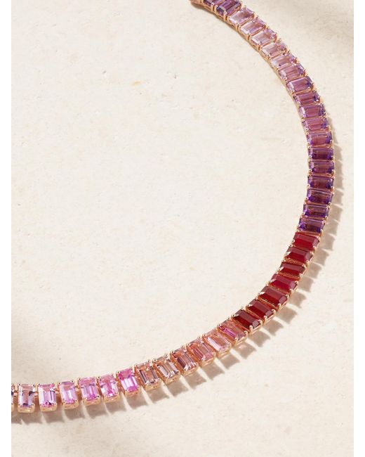 SHAY Natural Ombré Eternity Kette Aus 18 Karat Roségold Mit Mehreren Steinen