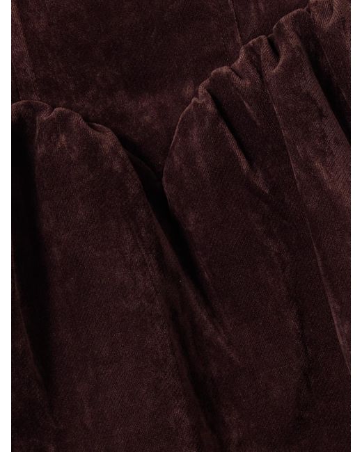 ShuShu/Tong Red Embellished Velvet Mini Dress