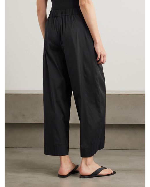 Max Mara Black Rio Hose Mit Weitem Bein Aus Popeline Aus Einer Baumwollmischung