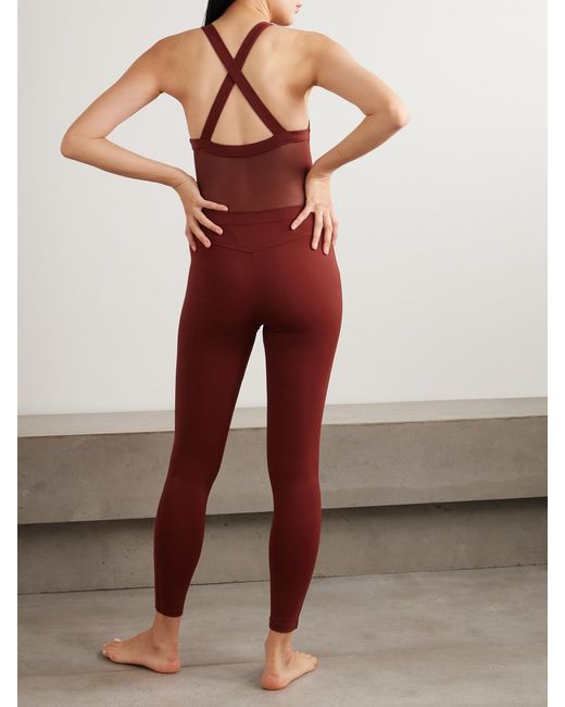 Eres Red Graham Tulle-Trimmed Stretch-Jersey Jumpsuit