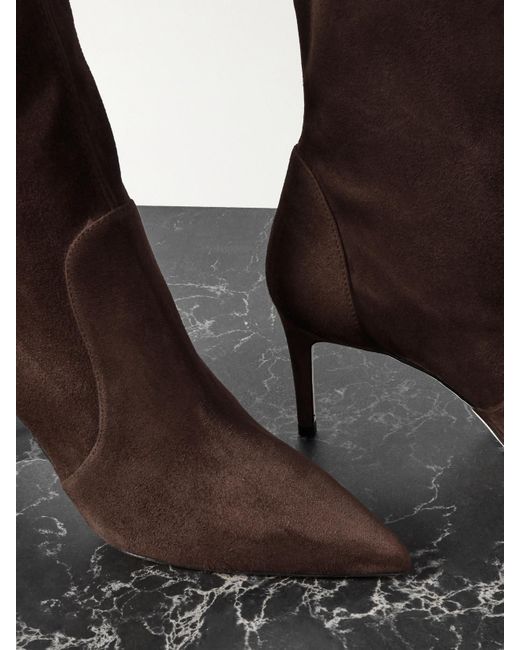 Stuart Weitzman Brown Stuart Power Suede Ankle Boots