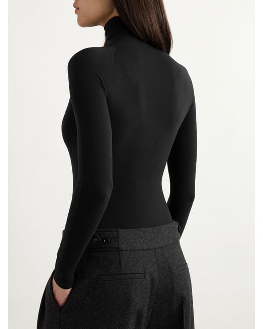 Alaïa Black Stretch-Jersey Turtleneck Bodysuit