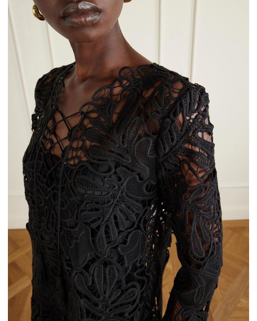 Ulla Johnson Black Dita Lace Mini Dress