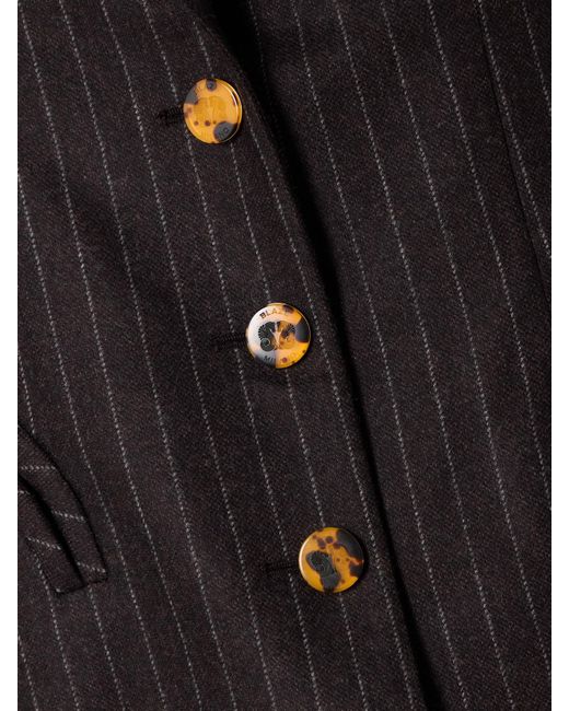 Blazé Milano Black Akira Blazer Aus Einer Woll-Kaschmirmischung Mit Nadelstreifen