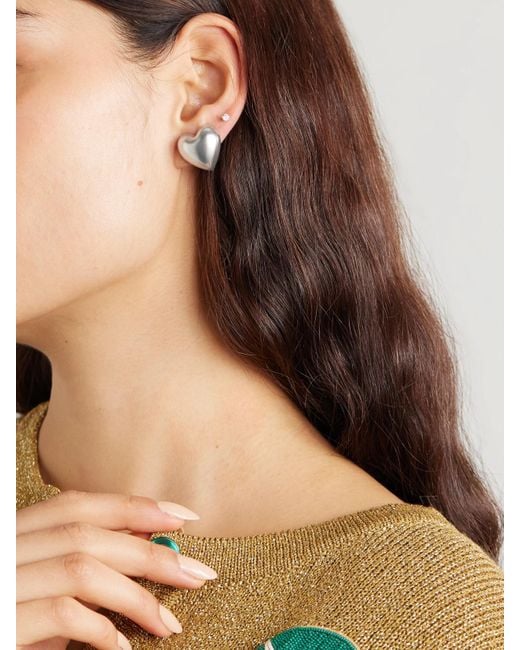 Roxanne Assoulin White Heart & Soul-Tone Earrings