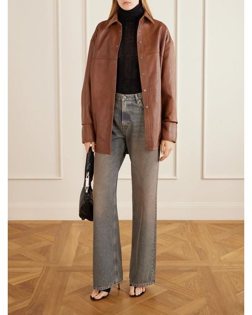 Haikure Brown Victoria Leather Shirt