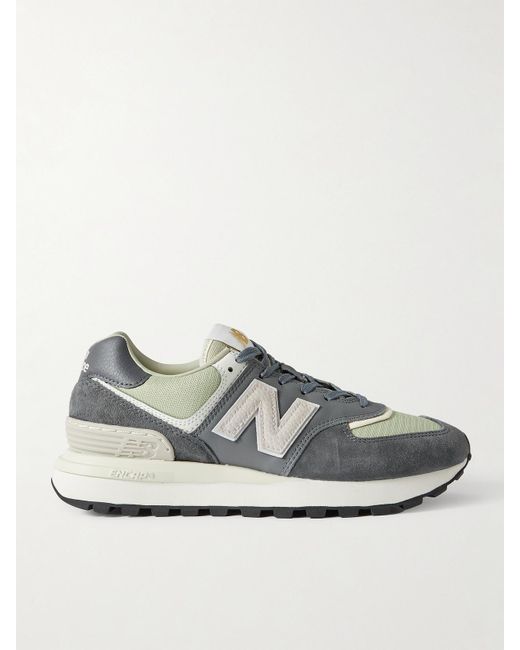 Baskets En Cuir, Daim Et Résille 574 New Balance en coloris Gray