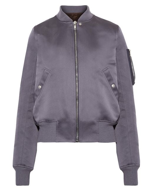 Rick Owens Duchesse-satin Bomber Jacket in Gray | Lyst