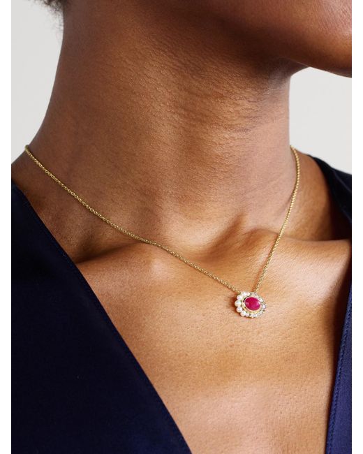 AMRAPALI LONDON Natural Navratna Kette Aus 18 Karat Mit Mehreren Steinen