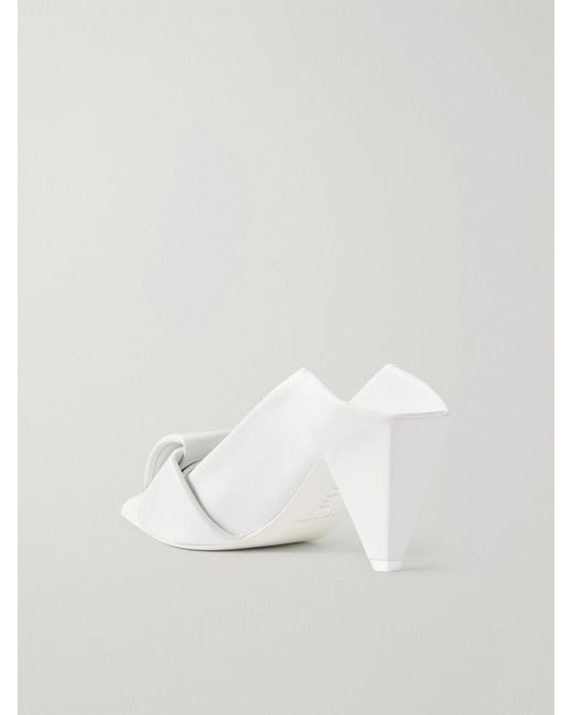 Loewe White Origami Leather Pumps