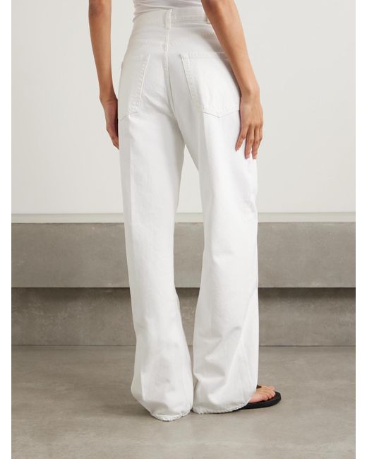 Citizens of Humanity White Argent Ayla Baggy Hoch Sitzende Jeans Mit Weitem Bein