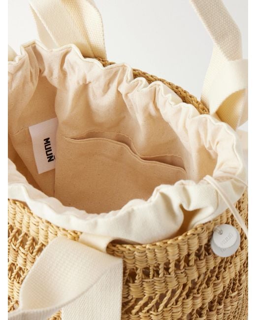 Muuñ Natural Mixy Raffia Bucket Bag