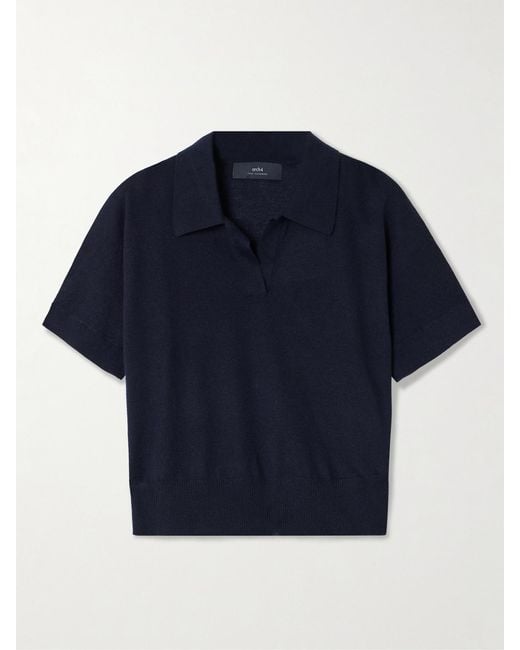 arch4 Blue Aldwich Organic Cashmere Polo Shirt