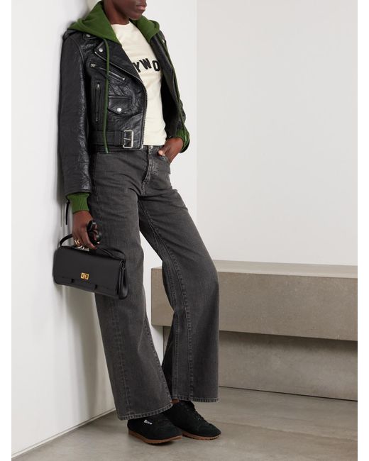 Our Legacy Gray Treble Cut Paneled High-Rise Wide-Leg Jeans