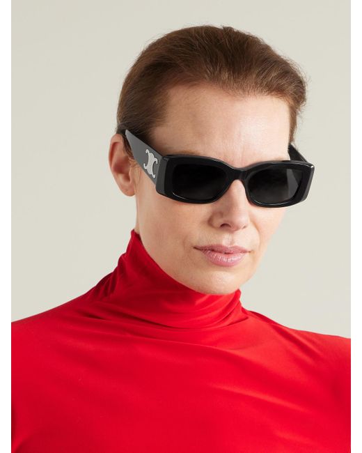 Céline Black Triomphe Oversized Square-Frame Acetate Sunglasses