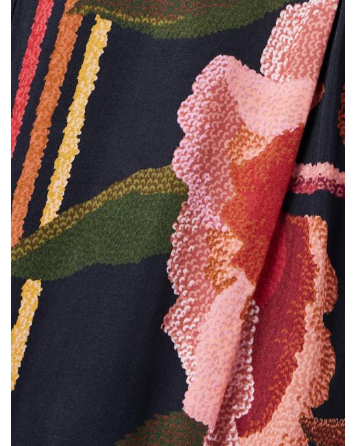 Farm Rio Red Hose Mit Weitem Bein Aus Twill Mit Falten Und Blumenprint