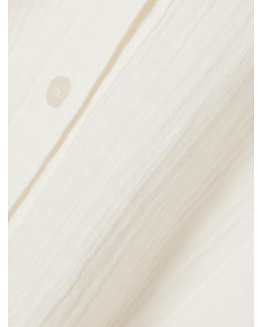 Melissa Odabash White Leona Crinkled-Cotton Shirt