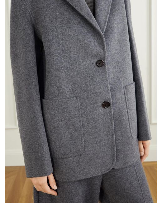 Lisa Yang Gray Double-Faced Wool And Cashmere-Blend Blazer