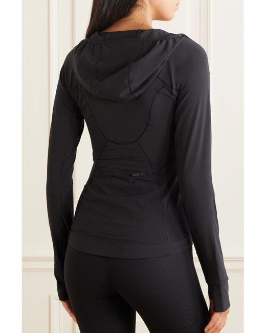 lululemon athletica Black Mist Over Kapuzenjacke Aus Stretch-Material Mit Recycelten Fasern