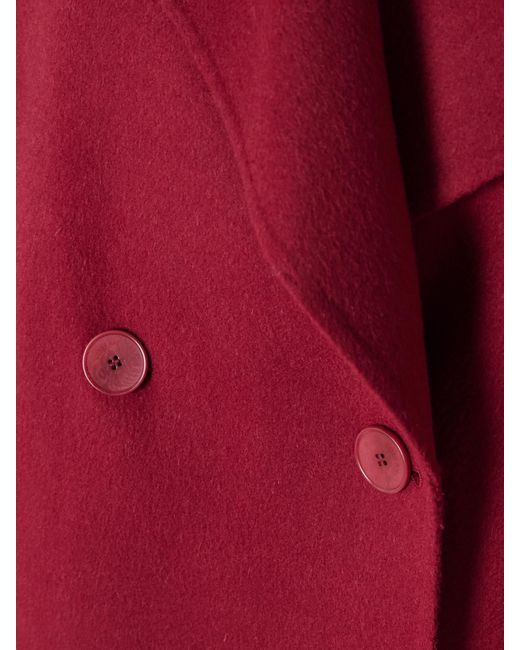 Veste Raccourcie À Double Boutonnage En Laine Et Cachemire Mélangés Delano Joseph en coloris Red