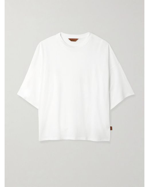 Jamie Haller White The Draped Tee Cotton And Modal-Blend Jersey T-Shirt