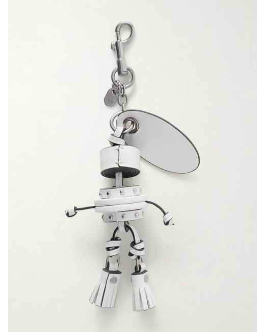 Anya Hindmarch White Groom Studded-Tone And Leather Bag Charm