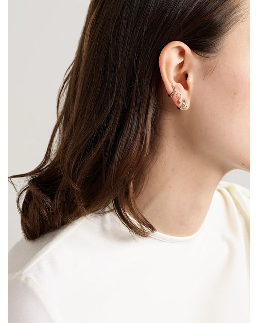 STONE AND STRAND Natural Boulevard 14-Karat Diamond Hoop Earrings