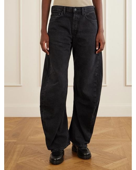 Agolde Blue Spiral Wide-Leg Jeans