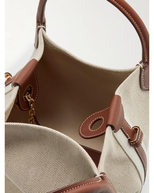 Loro Piana Natural Bale Textured Leather-Trimmed Canvas Tote