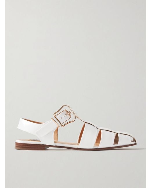 Gabriela Hearst Metallic Zoey Sandalen Aus Leder